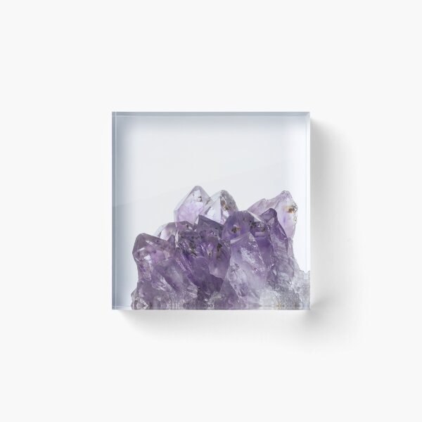 Beautiful Purple Amethyst Crystal Acrylic Block