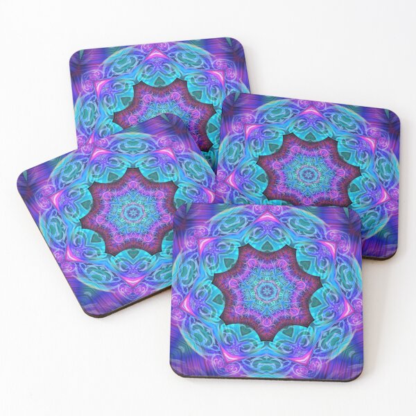 Item preview, Teal and Violet Fey Mandala Kaleidoscope D1 designed and sold by Katje Janisch.