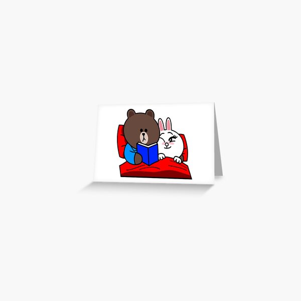 Cute Brown and Cony bedtime story Greeting Card