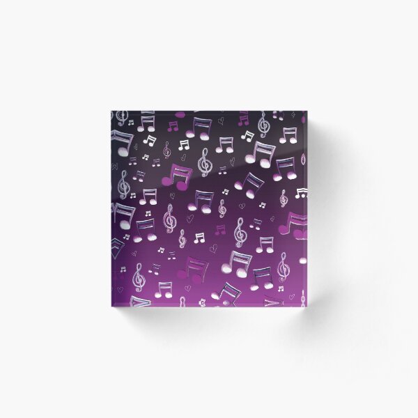 Purple Notes Acrylic Block