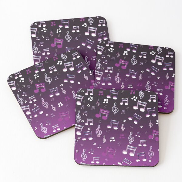 Purple Notes Coasters (Set of 4)