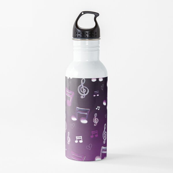 Purple Notes Water Bottle