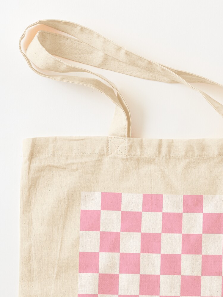 Checkered Pink and Brown  Tote Bag for Sale by lornakay