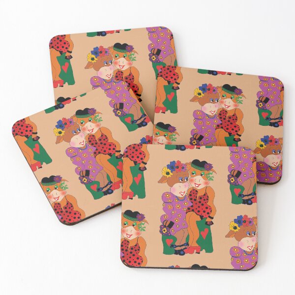 Item preview, Funky Cows - Colorful  Cows in Dresses designed and sold by Carremo.