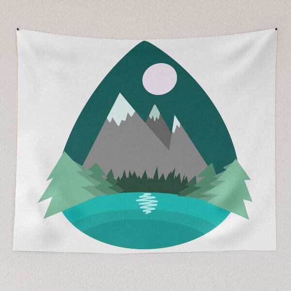 Item preview, Geometric Lake Landscape designed and sold by Christine Crawford.