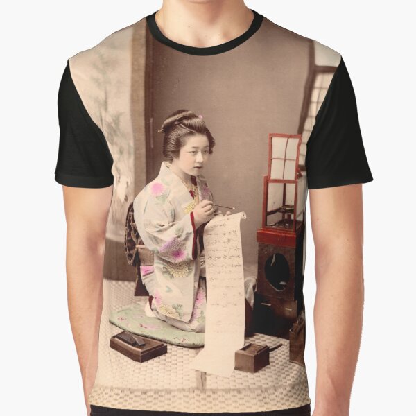 Geisha writing a letter Graphic T-Shirt