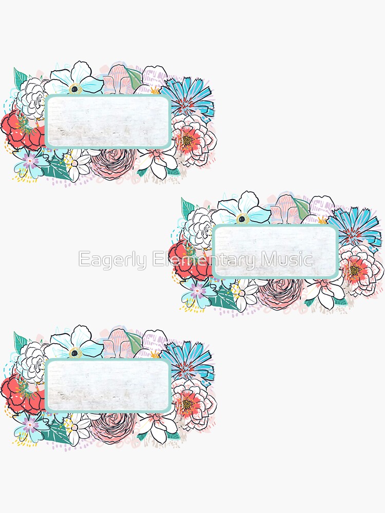 custom-blank-floral-woodgrain-label-sheet-3pcs-sticker-for-sale-by-broadwaygurl18-redbubble for Free Printable Floral Name Tags Custom/Blank Floral Woodgrain Label Sheet (3pcs)