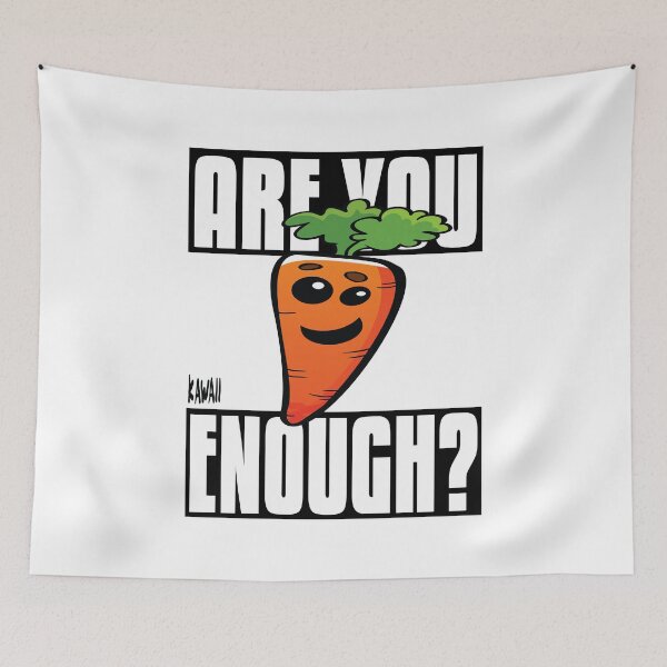 Item preview, Are You Carrot Enough? Kawaii Lovable Cute Adorable Cartoon Orange Carrot designed and sold by ProjectX23.