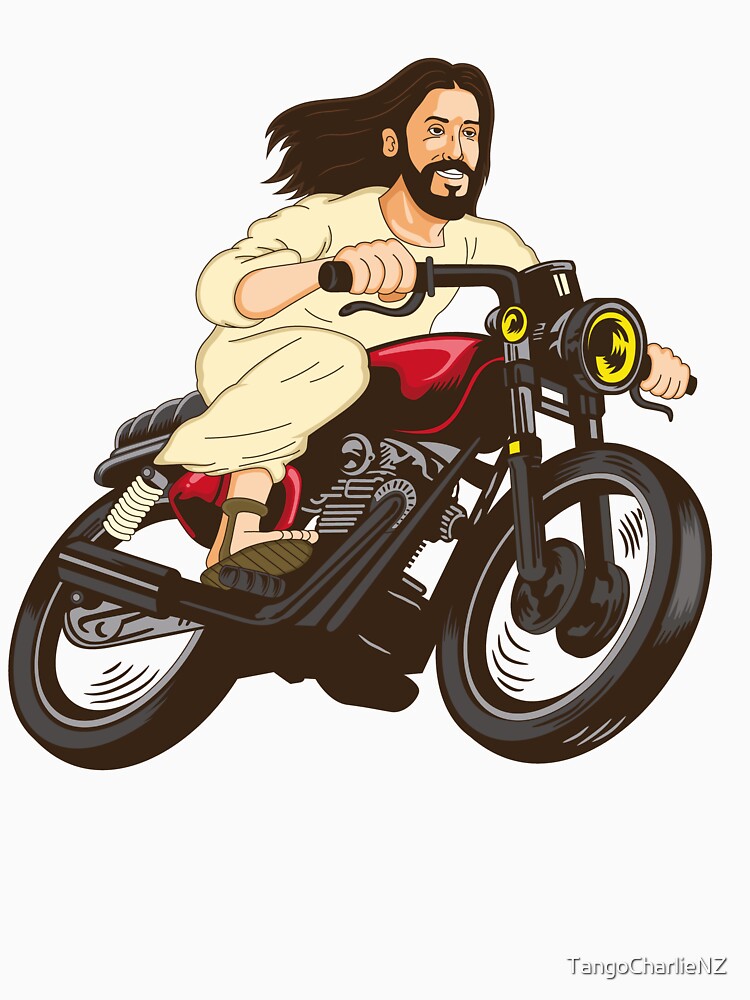 Jesus on a deals motorcycle