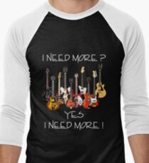 Wonderful Need More Guitars Men's Baseball ¾ T-Shirt