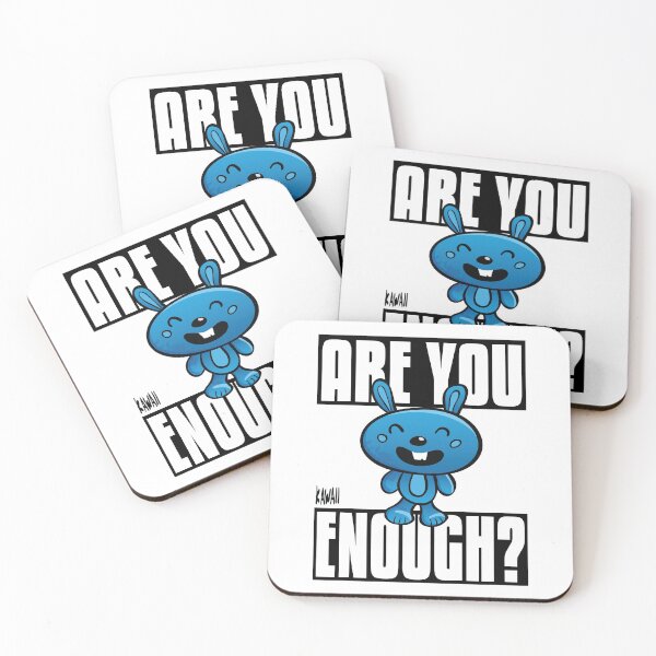 Item preview, Are You Bunny Enough? Kawaii Lovable Cute Adorable Cartoon Blue Bunny designed and sold by ProjectX23.