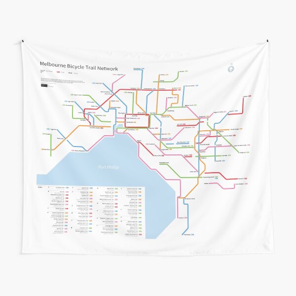 Melbourne Bicycle Network Map Tapestry