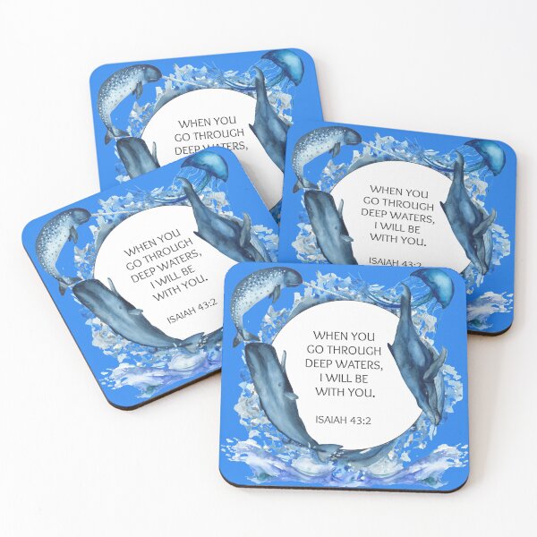 Item preview, Marine Life, Underwater, Bible Verse Isaiah 43:2, God is with you. designed and sold by TheKingdomAttic.