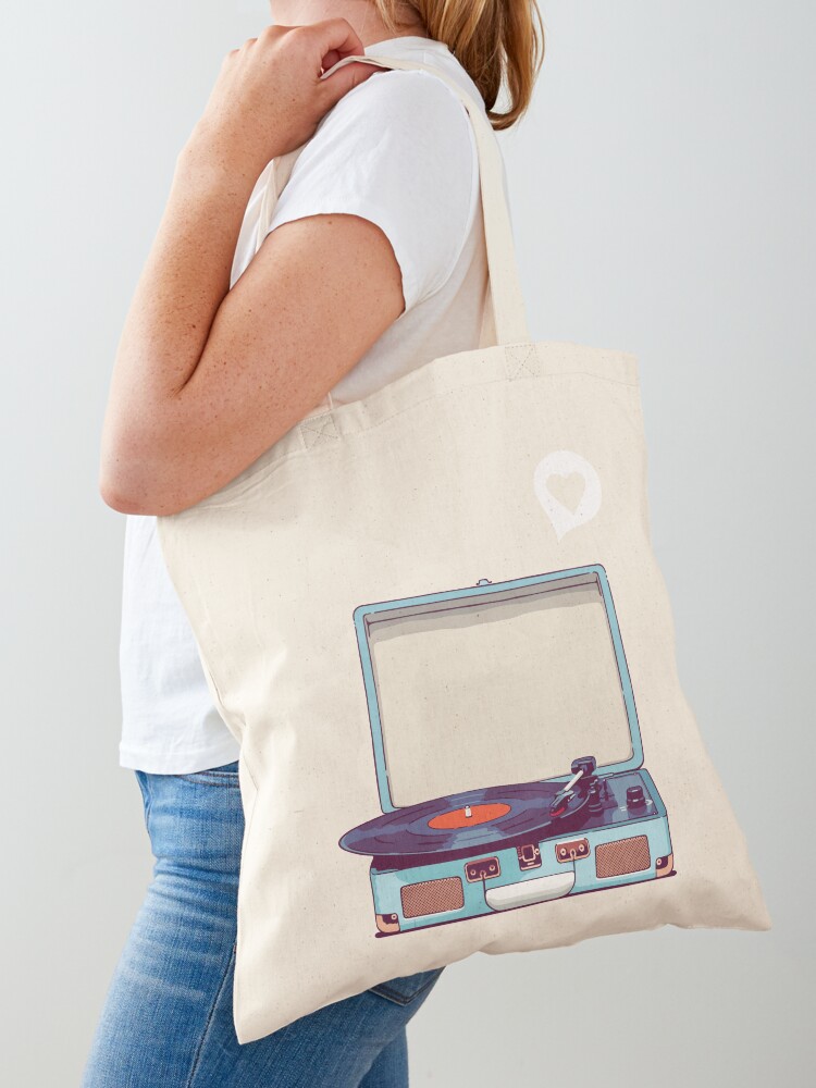 Cotton Canvas Tote Bag Record Player Bag Record Bag 