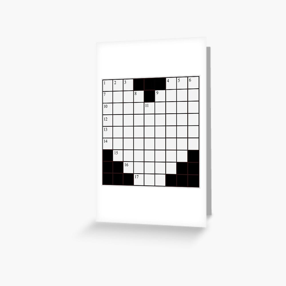 "Crossword Puzzle Heart (With Numbers)" Greeting Card for Sale by