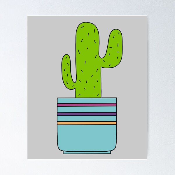 Artikelvorschau, Cute Cactus Design #77: A Desert Cactus In A Pot entworfen und verkauft von DreamCactus.