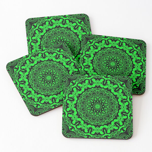 Item preview, Green Mandala Monochrome, pattern 3 designed and sold by Bennydoscope.