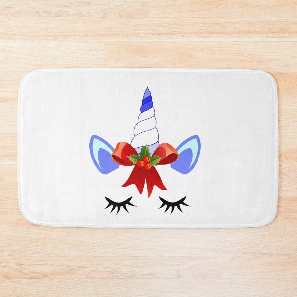 Item preview, unicorn red ribbon crown christmas holly berry leaves designed and sold by atevern.