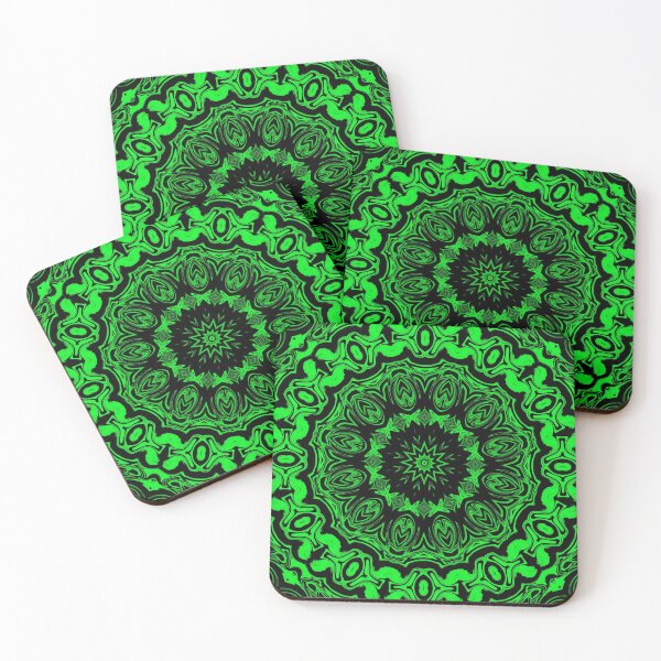 Item preview, Green Mandala Monochrome, pattern 5 designed and sold by Bennydoscope.