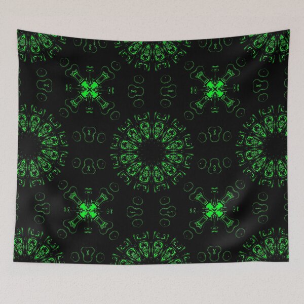 Item preview, Green Mandala Monochrome, pattern 6 designed and sold by Bennydoscope.