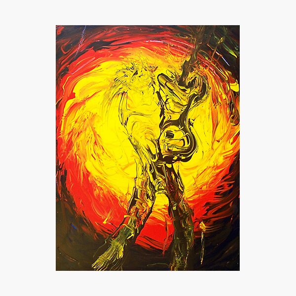 Abstract Impressionism Guitar player Photographic Print