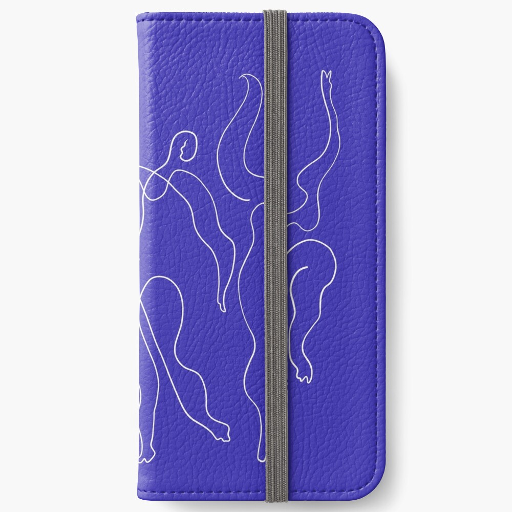 Picasso Line Art - Dancers - Blue Background iPhone Wallet