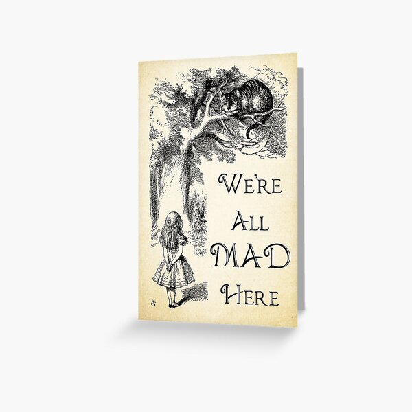 Item preview, Alice in Wonderland Quote - We're All Mad Here - Cheshire Cat Quote - 0104 designed and sold by ContrastStudios.