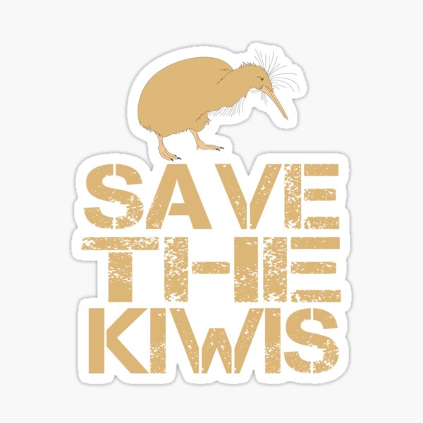 Save The Kiwis New Zealand Bird Sticker
