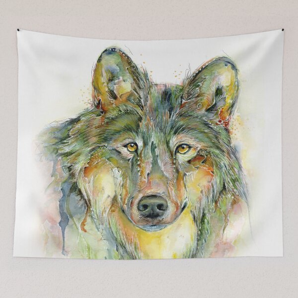 Item preview, Wolf - watercolor designed and sold by Bettina Kröger.