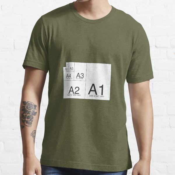 A1 A2 A3 A4 A5 A6 A7 reminder Essential T-Shirt for Sale by StudioRenate