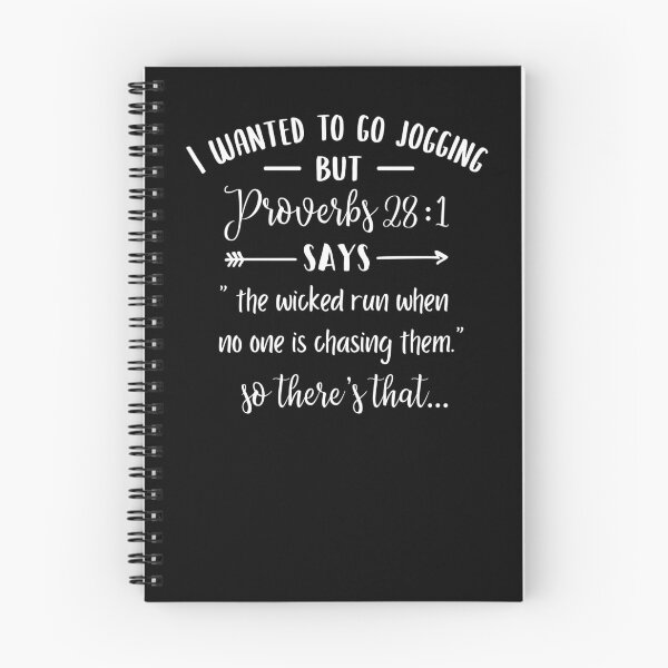 Item preview, I Wanted To Go Jogging But Proverbs 28:1 Work Ou, Funny Running Proverbs Running FT256 designed and sold by MentDesigns.