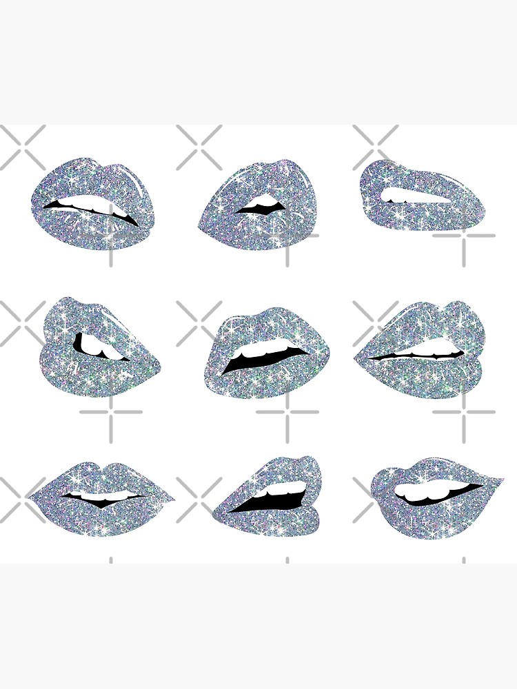 Kiss Kiss Faux Glitter Lips Poster For Sale By Alexvoss Redbubble 