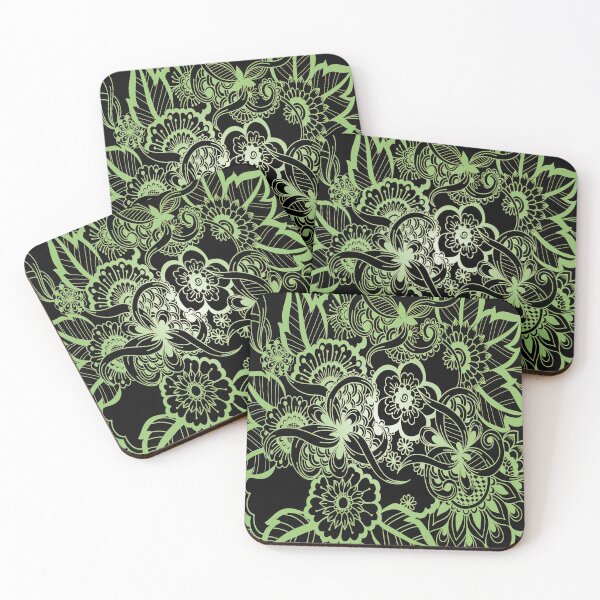 Item preview, green floral pattern designed and sold by MallsD.