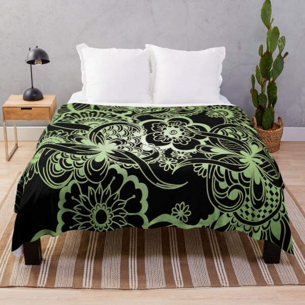 Item preview, green floral pattern designed and sold by MallsD.
