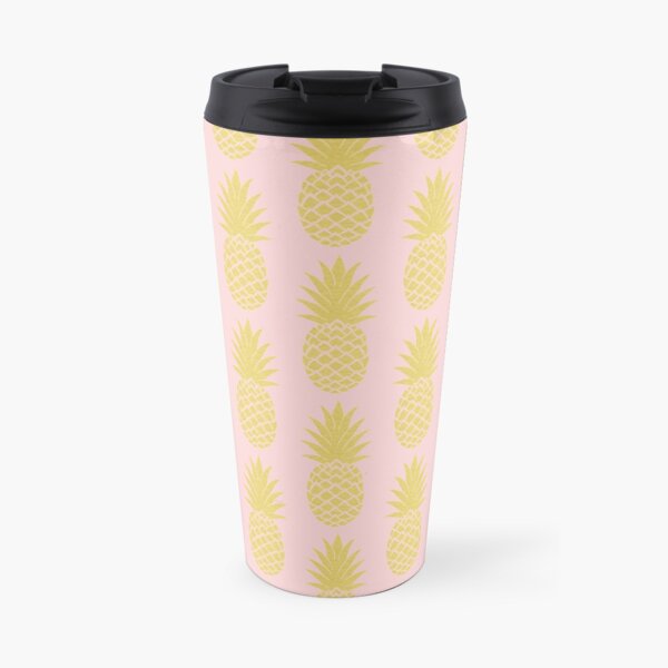 Gold Pineapple Pink Travel Mug
