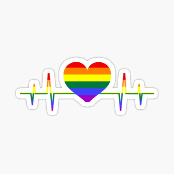 Lgbt Heartbeat Lgbt Rainbow Heartbeat Gay And Lesbian Pride Lgbt Rainbow Gift Sticker By Hijazi Redbubble redbubble
