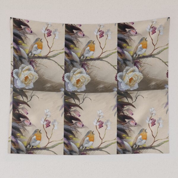 Item preview, Robin Bird in Forest, Erithacus Rubecula  designed and sold by DiensDesign.