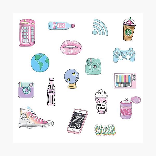 pastel tumblr vsco aesthetic sticker pack photographic print by shannondunnx redbubble
