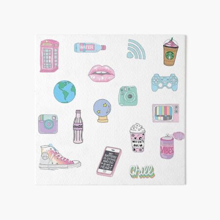 trendy tumblr pastel sticker pack art board print for sale by shannondunnx redbubble