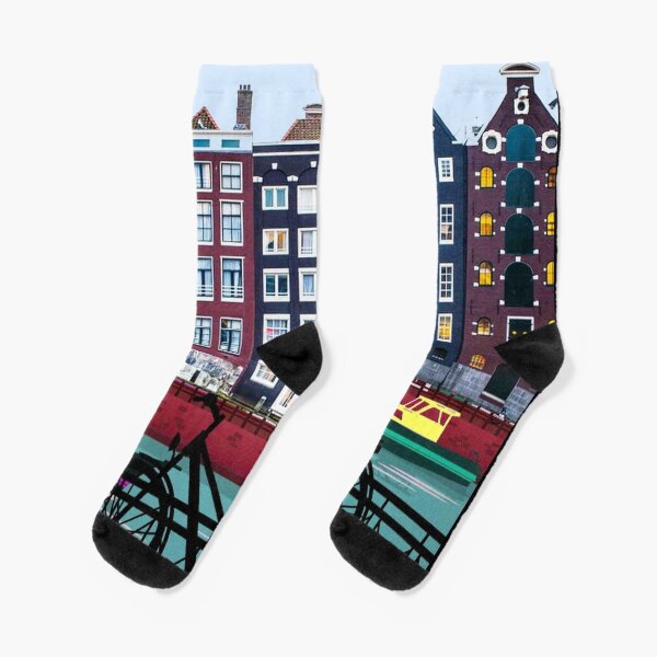 BICYCLE RIDING; In Amsterdam Holland Print Socks