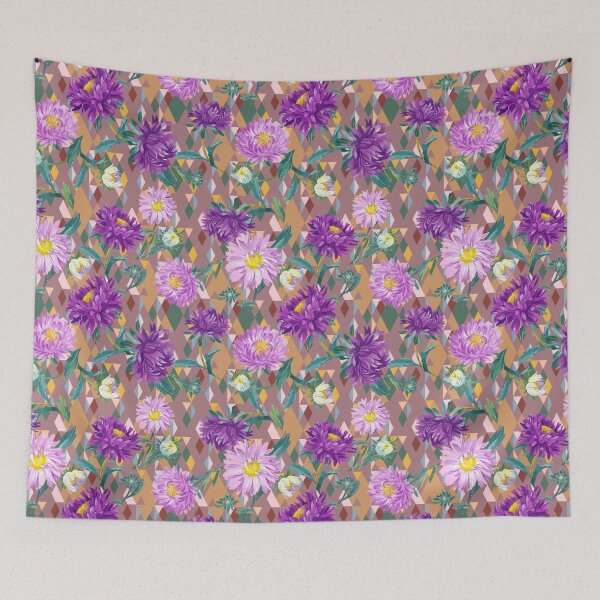 Item preview, Asters on cocoa background designed and sold by Irina Ivanova.