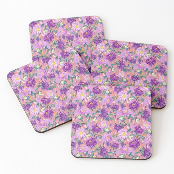 Item preview, Asters on pink background designed and sold by Irina Ivanova.