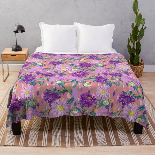 Item preview, Asters on pink background designed and sold by Irina Ivanova.
