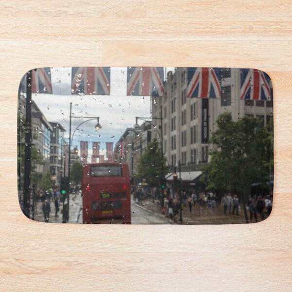 Item preview, Rainy London - Oxford Street Red Double Decker Bus and Union Jacks designed and sold by Georgia Mizuleva.