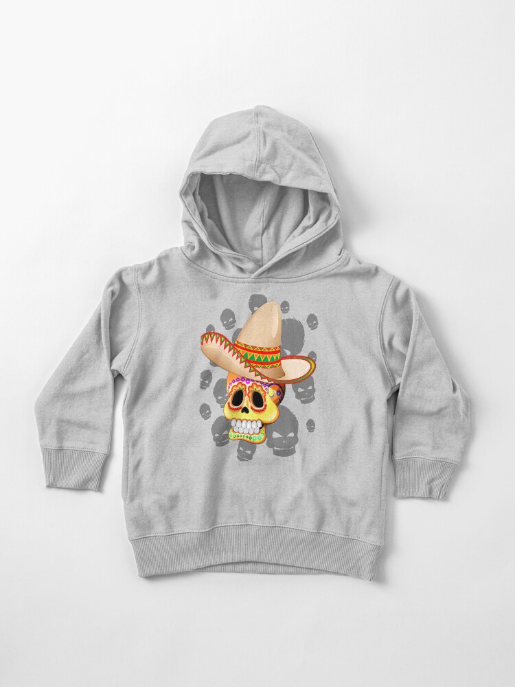 Toddler Pullover Hoodie, Mexico Sugar Skull with Sombrero designed and sold by BluedarkArt
