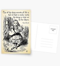 Alice im Wunderland-Zitat - tiefe Geheimnisse des Lebens - Zitat Lewis Carroll - 0116 Postkarten