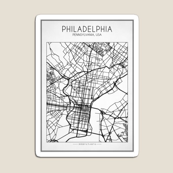 Philadelphia Street Map Magnet