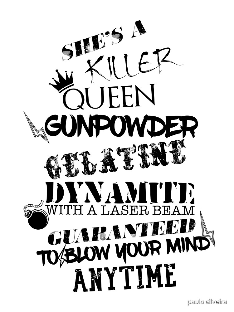 Killer Queen Lyric Quote Kids T Shirt By Hypnotzd Redbubble