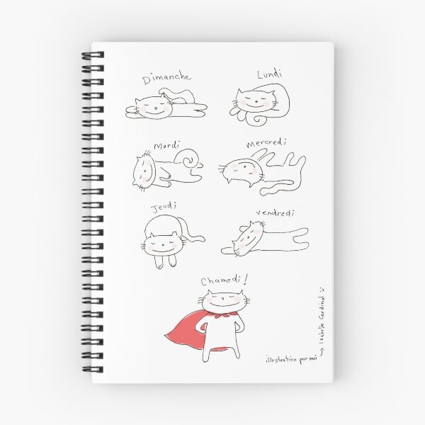 Item preview, A week in a cat's life! In French! / Ooh la la ! (French doodles) designed and sold by eyecreate.