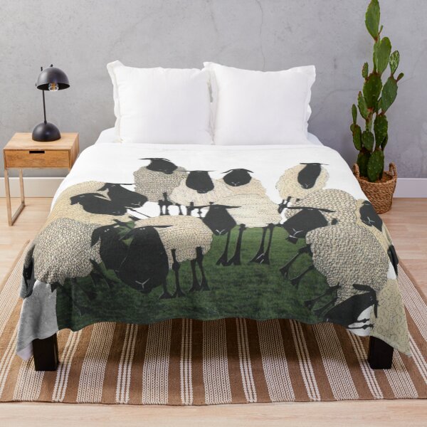 Sheep on the Hill Throw Blanket